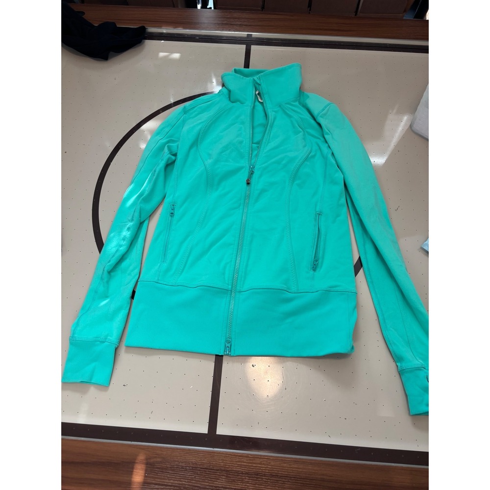 44 Lululemon Define Jacket Teal Seafoam Green Full Zip Yoga Athletic Size 8